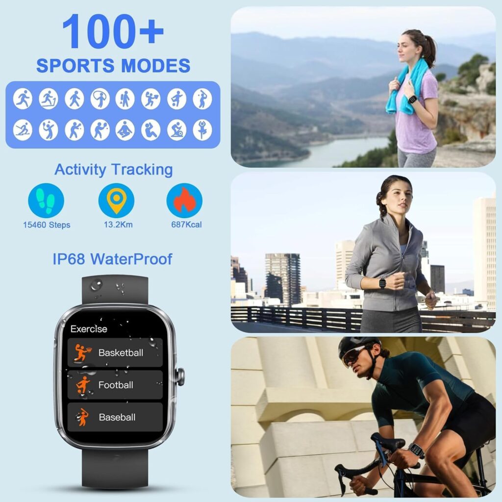 smartwatch uomo donna fitness tracker impermeabile IP68