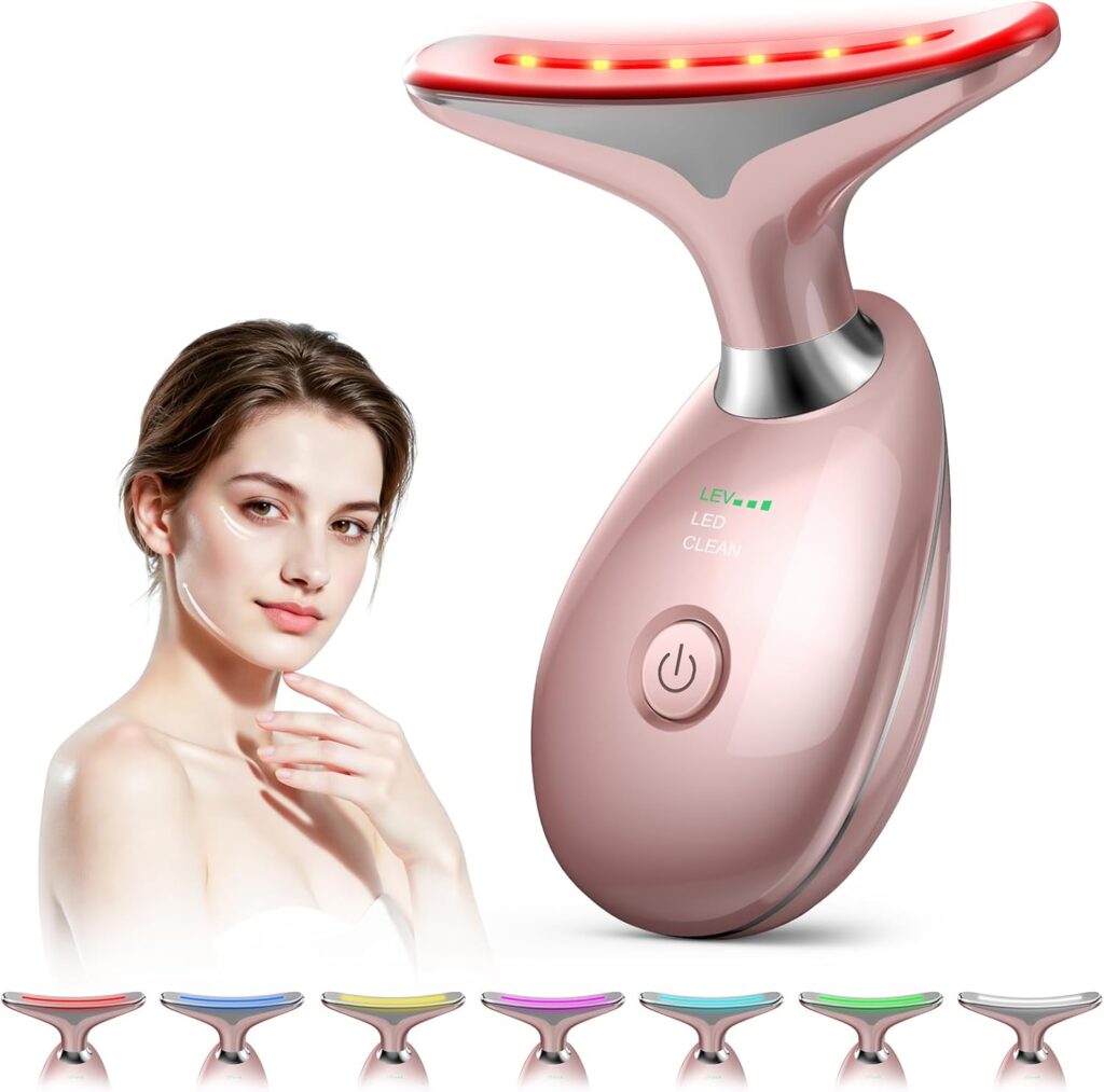 massaggiatore viso EMS 7 colori radiofrequenza lifting viso antirughe dispositivo bellezza LED gua sha elettrico