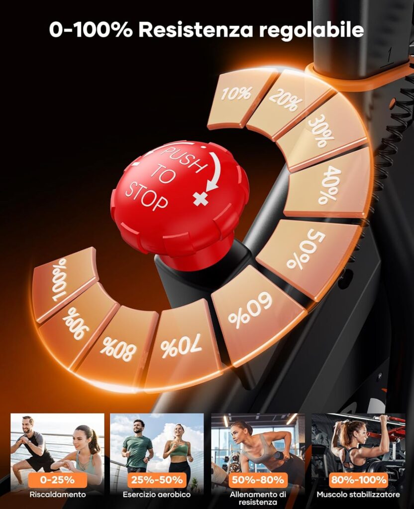 Toputure Cyclette da casa bici fitness con resistenza magnetica