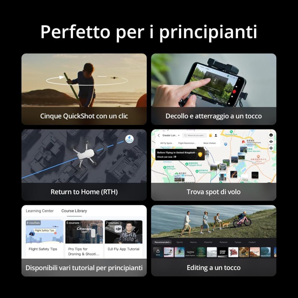 drone DJI Mini 4K con fotocamera 4K stabilizzata e volo intelligente confronto DJI Mini 3 per qualità e autonomia