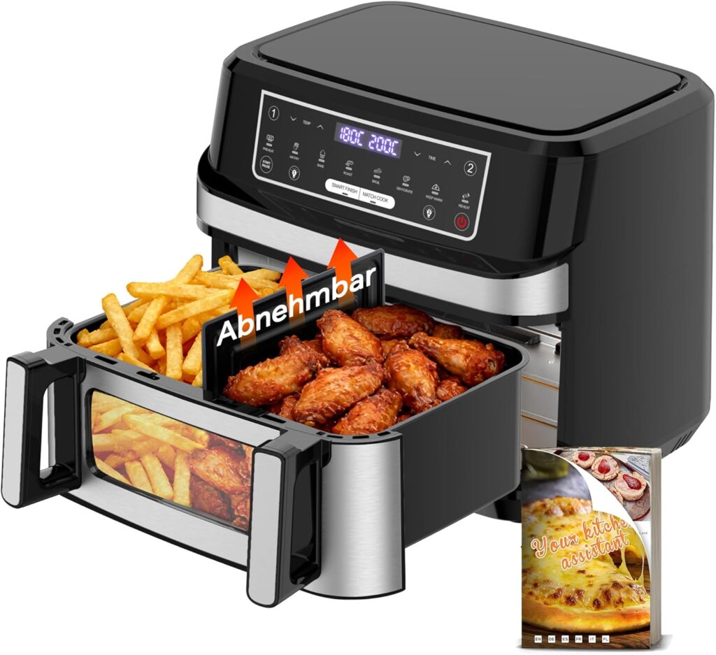 friggitrice ad aria 12L XXL doppia zona cucina moderna