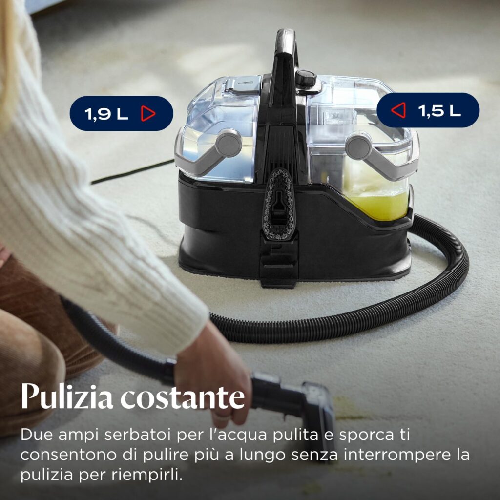 pulizia divano con pulitore a vapore Bissell