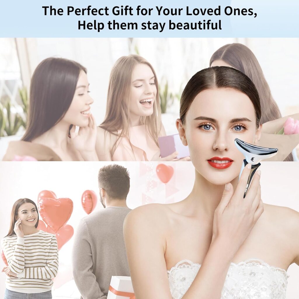 massaggiatore viso EMS antirughe Calason con luce LED lifting viso e collo doppio mento