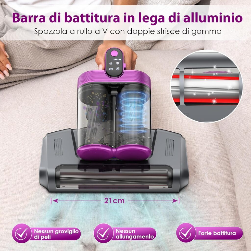 Battimaterasso Senza Fili UV 18KPa Antiacaro battimaterasso senza fili sterilizzazione UV 18KPa aspirapolvere materassi antiacaro potente