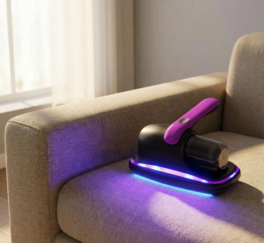 aspirapolvere con luce uv-c sterilizzante contro acari e batteri