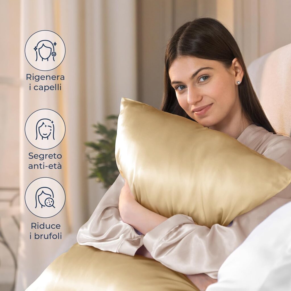 federa seta elegante con cerniera nascosta