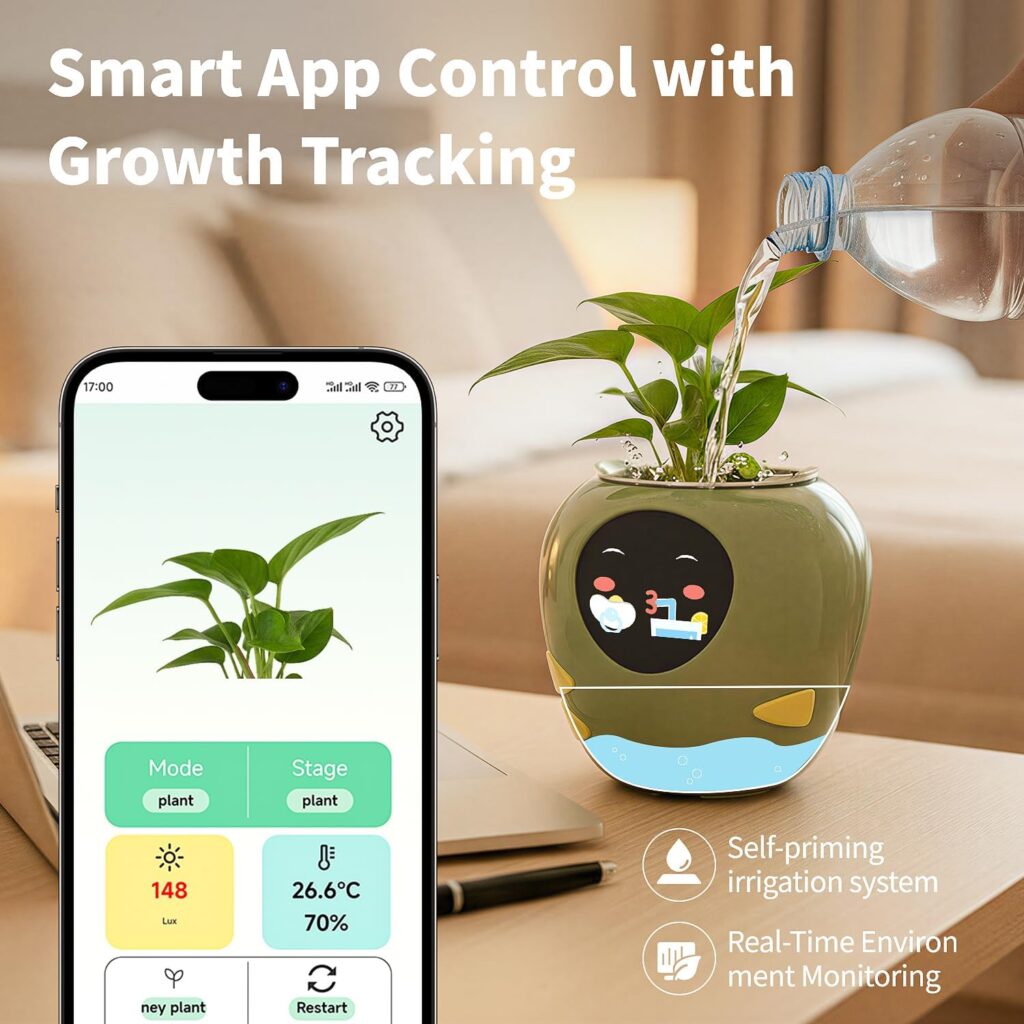 vaso intelligente AI per piante Masdio Plantbot smart flower pot