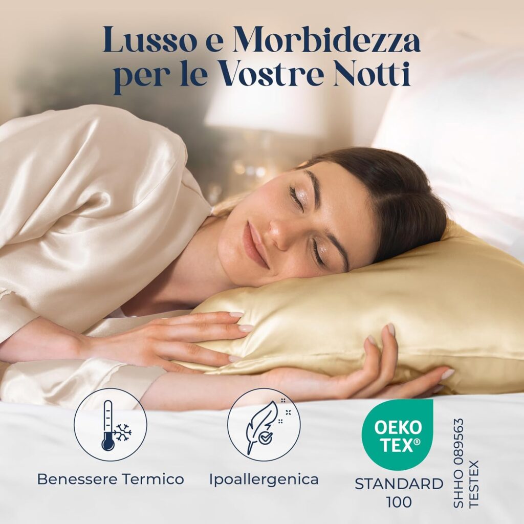 federa cuscino seta gelso lusso notte