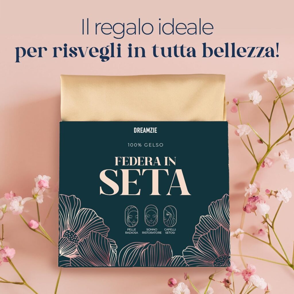 DREAMZIE federa seta cuscino oro federa seta cuscino DREAMZIE oro 100% seta 19 momme