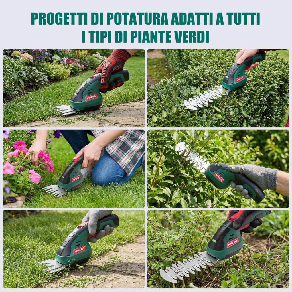 utensile giardinaggio HYECHO tagliasiepi e tagliaerba 2 in 1