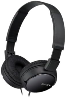 Sony MDR-ZX110 cuffie on-ear nere cablate con jack da 3,5 mm e design pieghevole.