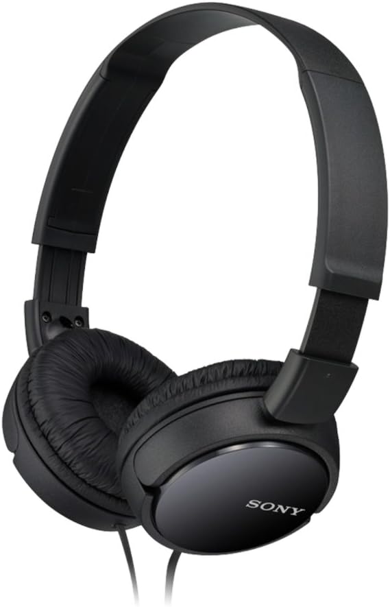 Sony MDR-ZX110 cuffie on-ear nere Sony MDR-ZX110 cuffie on-ear nere cablate con design pieghevole e jack da 3,5 mm