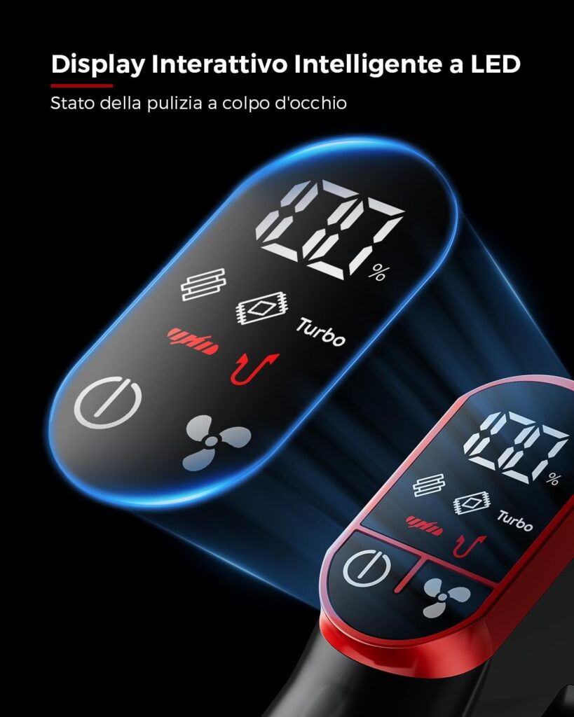 VACTechPro scopa elettrica senza fili rosso scuro elegante