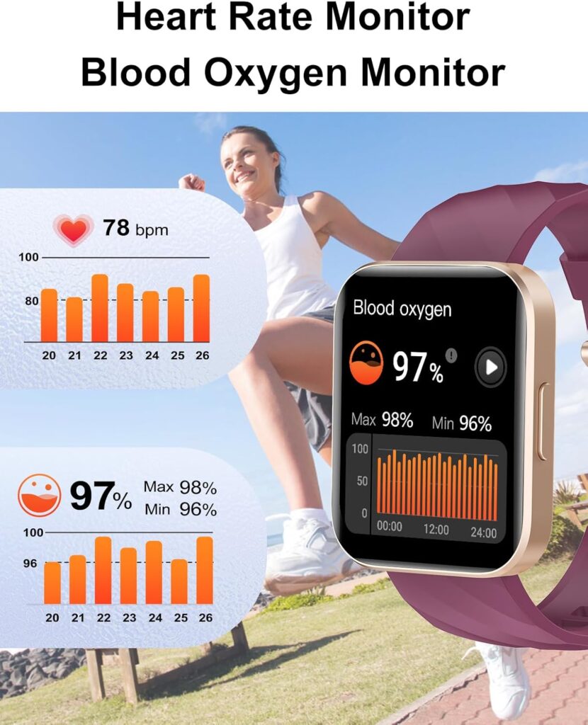 Smartwatch donna elegante viola con chiamate Bluetooth da polso