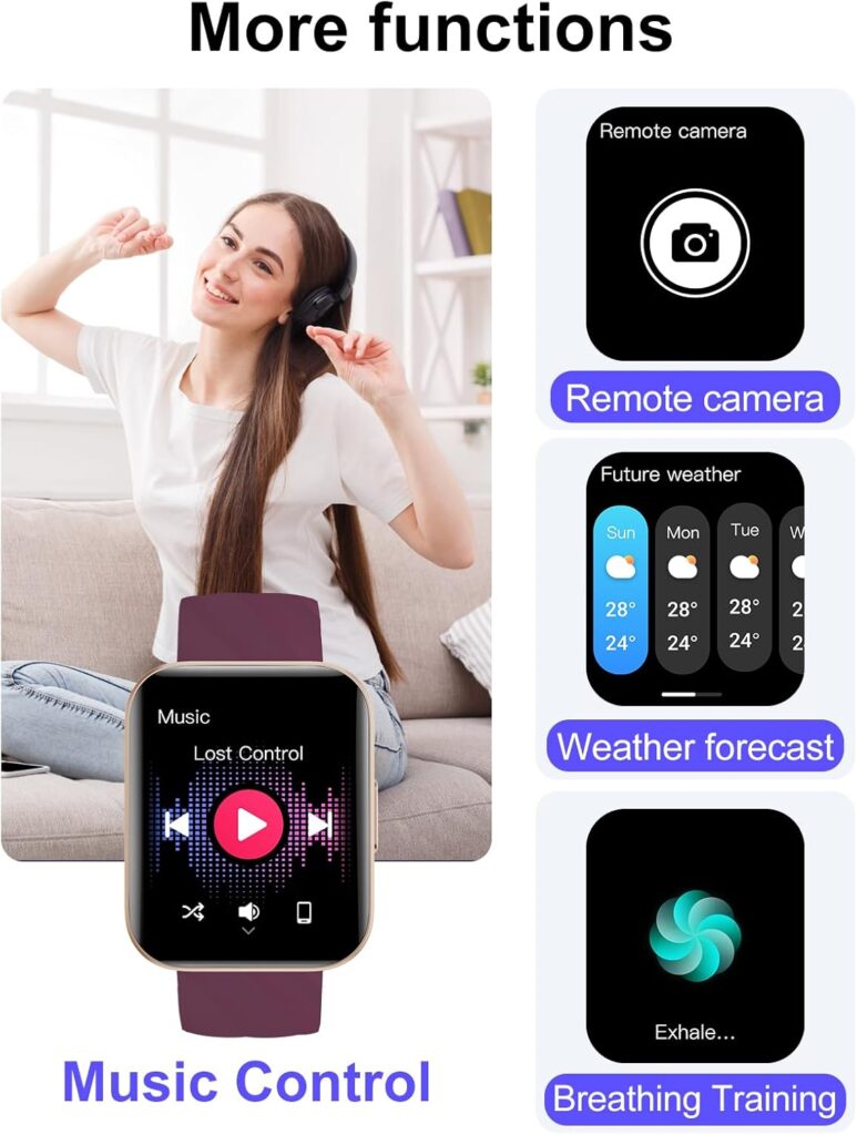 Smartwatch donna fitness impermeabile IP68 con notifiche WhatsApp Android iOS