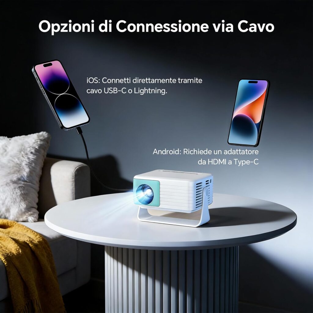 proiettore portatile per camera da letto