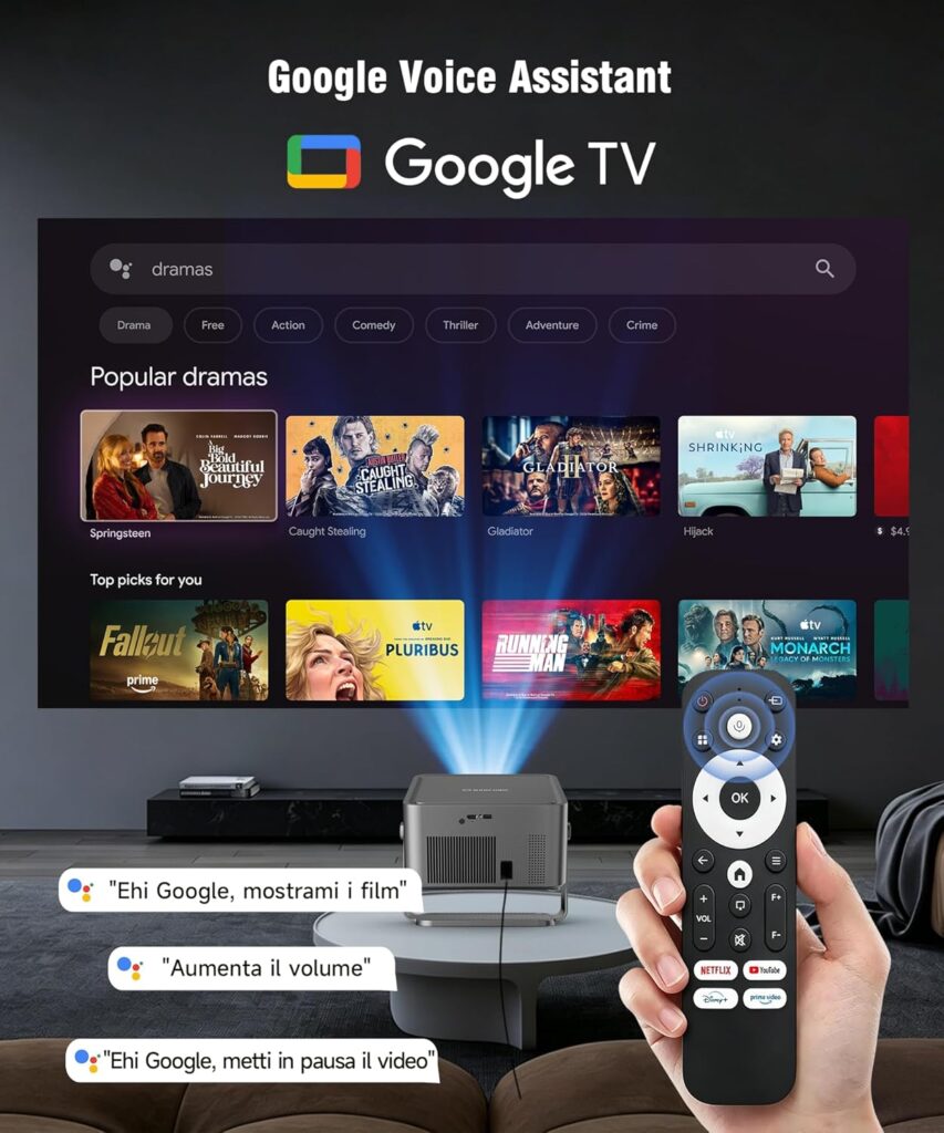 Magcubic Proiettore 4K Recensione 2026 con Google TV Stick WiFi Bluetooth autofocus HY450GT