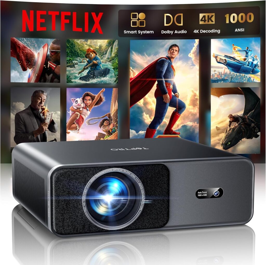 mini proiettore TOPTRO A1 con supporto 4K Ultra HD